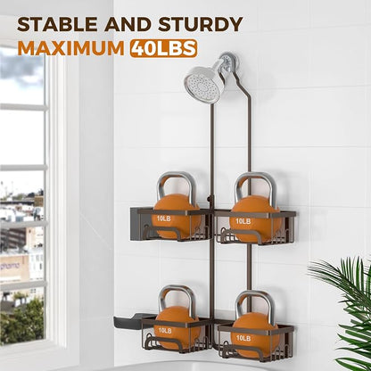 REINHARDT Shower Caddy Hanging for Handheld Showerheads Adjustable Split Shower - Image 4