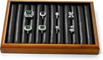 Oirlv Solid Wood 11 Slots Ring Tray Jewelry Organizer Tray Jewelry Drawer by Oirlv