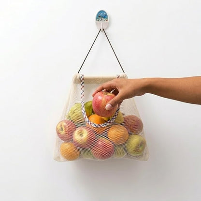 Reusable Hanging Storage Mesh Bags, 2 Bags & 2 Hooks | Durable, Breathable - Image 6