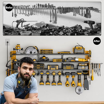 12 Cordless Drill Holder Large Power Tool Organizer Wall Mount - Image 5