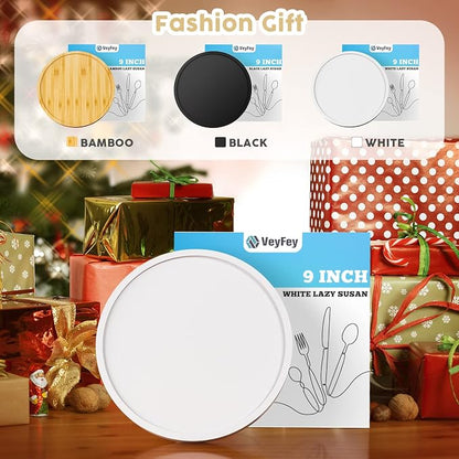 Turntable Vanity Tray 9 Inch for Perfume Candle, Bamboo Kitchen Sink Countertop - Image 5