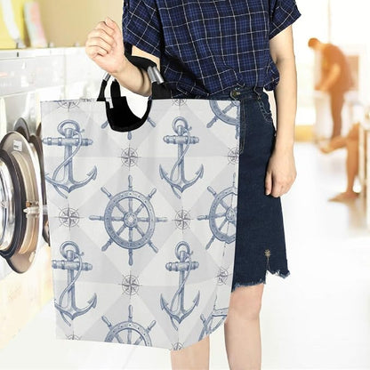 Anchor and Rudder Grey Large Laundry Hamper - Image 6
