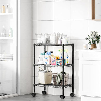 DUMOS 3-Tier Metal Wire Storage Shelves, Adjustable Standing Storage Rack Shelf - Image 2