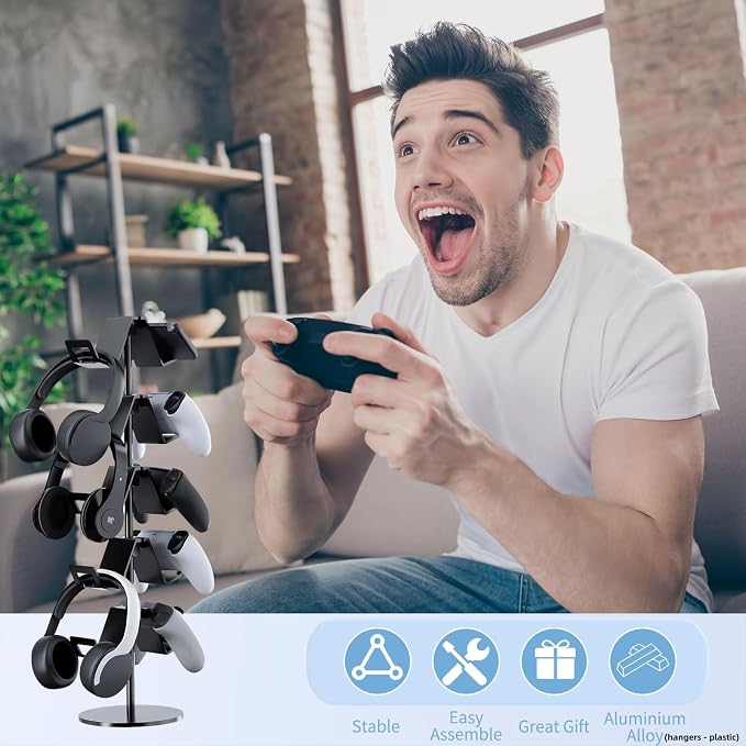 Controller Stand, 5 Tier Controller Headphone Holder - Image 6
