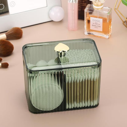 Tbestmax Qtip Holder Dispenser 3-Section Clear Cotton Swab/Pad/Ball Holder - Image 2