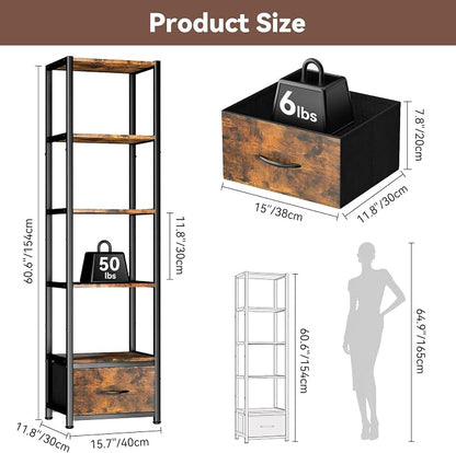 Housolution 6 Tier 60.6" Tall Bookshelf - Image 2