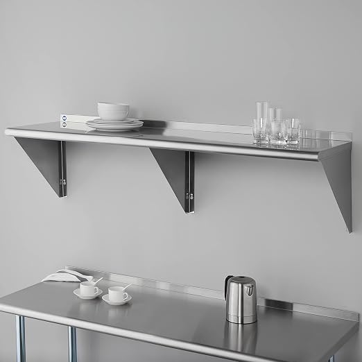 ROCKPOINT Stainless Steel Shelf 18 x 60 Inches 450lb, NSF Metal Commercial - Image 2