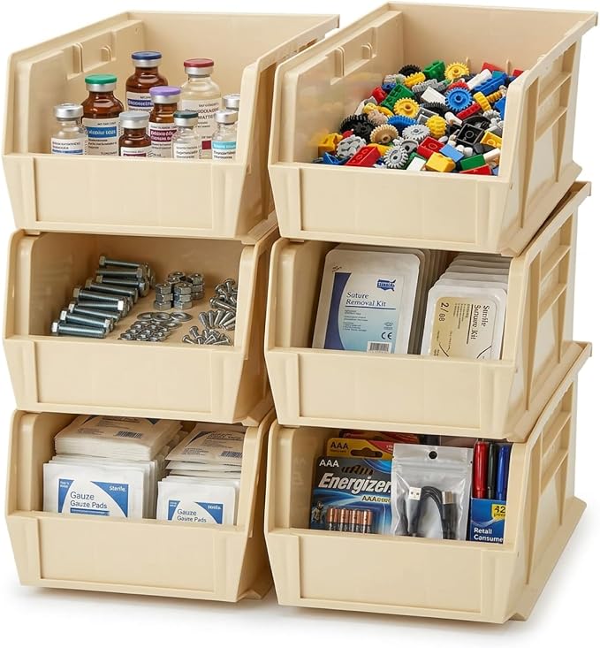 Quantum Storage QUS238 Heavy-Duty Stackable Plastic Storage Bins - Image 2
