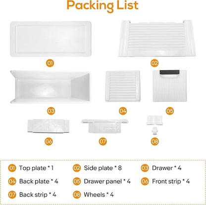 4 Drawers Slim Bathroom Storage Cabinet Dresser, Narrow Plastic Rolling Cart - Image 7