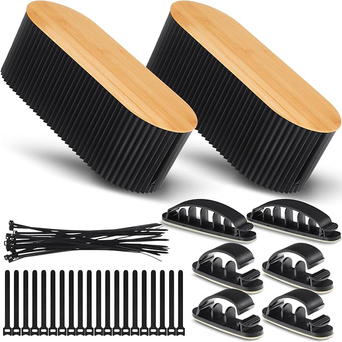 Marsui 2 Pcs Black Cable Management Organizer Box by Marsui
