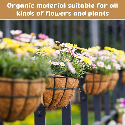 3 Pack 18 Inch Hanging Basket Coco Liners Replacement, 100% Natural Round - Image 6