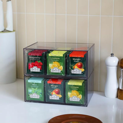 CLUQMEIK 2 Large Acrylic Tea Bag Organizer, 9 Grids Tea Organizers and Storage - Image 8