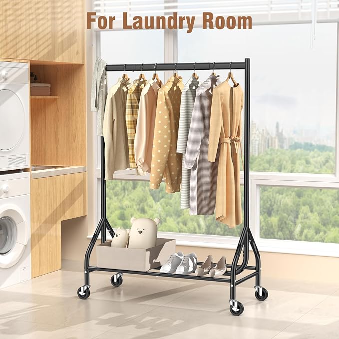 EAGMAK Heavy Duty Clothes Rack Load 420 LBS, Rolling Garment Rack - Image 7