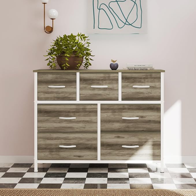 OLIXIS 7 Drawers Fabric Dresser - Image 2