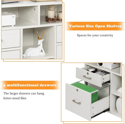 VINGLI Wood Mobile File Cabinet - Image 4