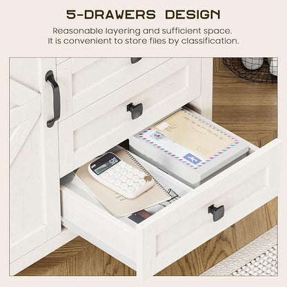 Halitaa 5 Drawer File Cabinet Office Drawers Organizer, Under Desk Cabinets - Image 6