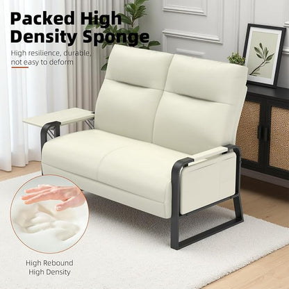 Faux Leather Loveseat, Upholstered Loveseat - Image 5