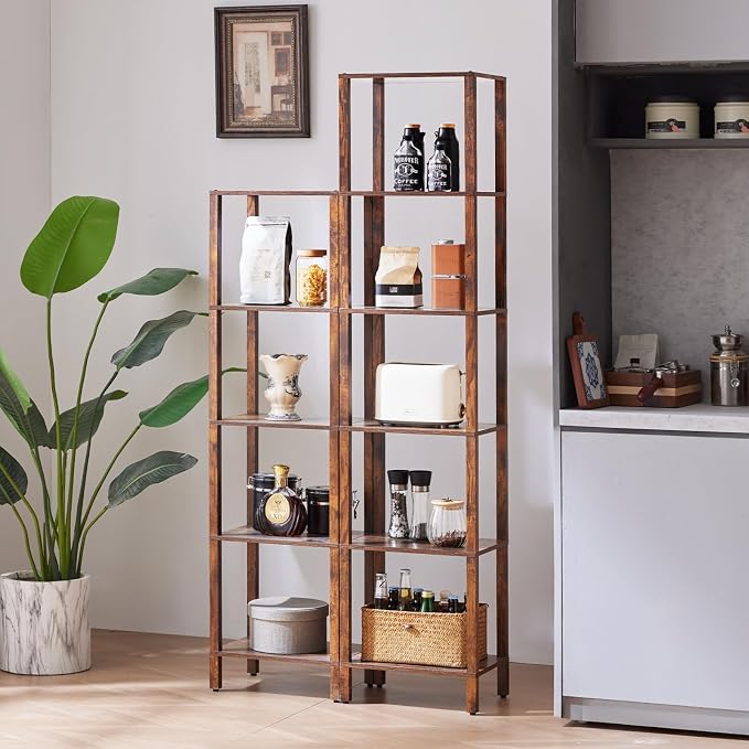 YUFAM 6 Tier Tall Skinny Bookshelf, Narrow Bookcase, Wooden Shelf, Narrow Shelf - Image 8