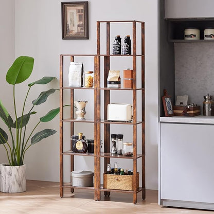 YUFAM 6 Tier Tall Skinny Bookshelf, Narrow Bookcase, Wooden Shelf, Narrow Shelf - Image 8