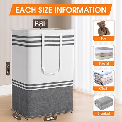 4 Pack Large Laundry Baskets, Laundry Hampers, Freestanding Waterproof - Image 2