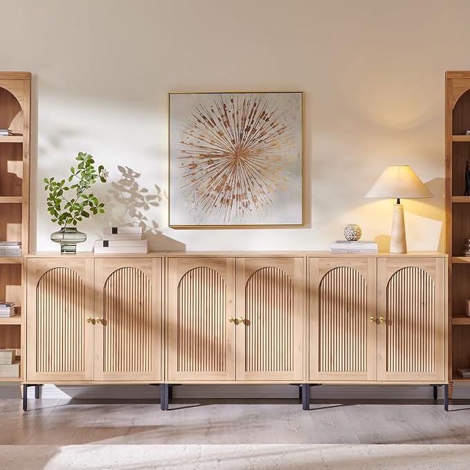 IFGET 92.63" W Modern Arched Sideboard Buffet Cabinet by IFGETEnrichYourLivingSpace