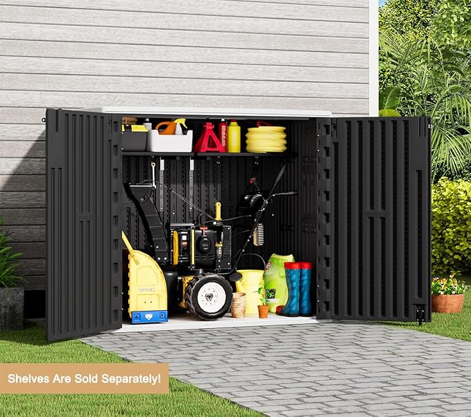 KINYING Outdoor Horizontal Storage Sheds, 37 Cu.ft Outdoor Storage Cabinet - Image 4