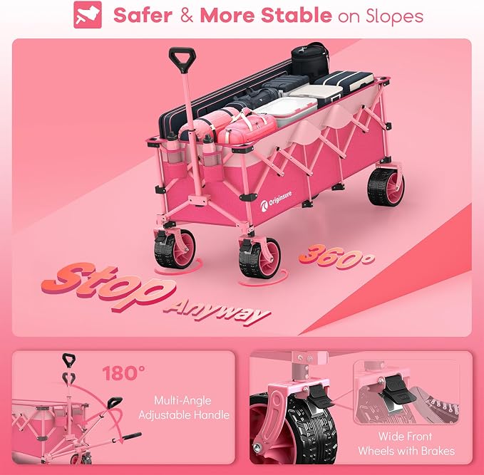 48" L Collapsible Beach Wagon Cart Foldable, 560LB Weight Capacity 300L Heavy - Image 8