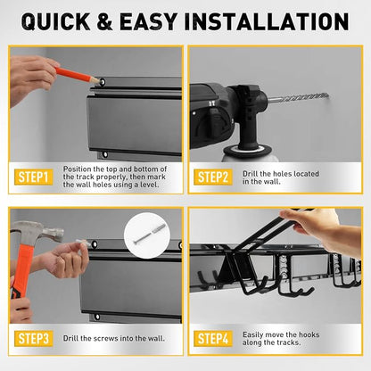 ELEAD 9-Pairs Heavy Duty Garage Tool Organizer Wall Mount Hooks, 48 Inches 730 - Image 7