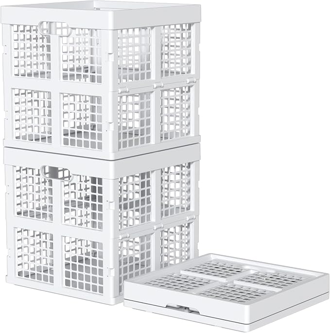 Sadstory 36 L Plastic Folding Storage Crate, Collapsible Crates, 3 Packs | - Image 9