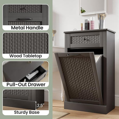 Tilt Out Laundry Hamper Cabinet, 10 Gallon Laundry Cabinet - Image 8