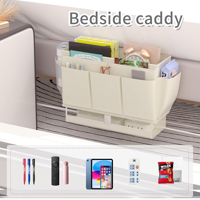 Bedside Caddy Bedside Organizer, Bed Caddy - Image 7
