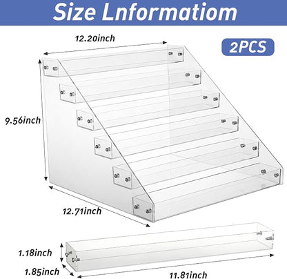 2-Pack 6-Tier Acrylic Display Shelf, Cards & Stickers - Image 2
