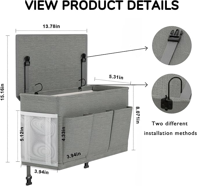 Bedside Caddy Organizer, Bed Hanging Storage Bag - Image 2