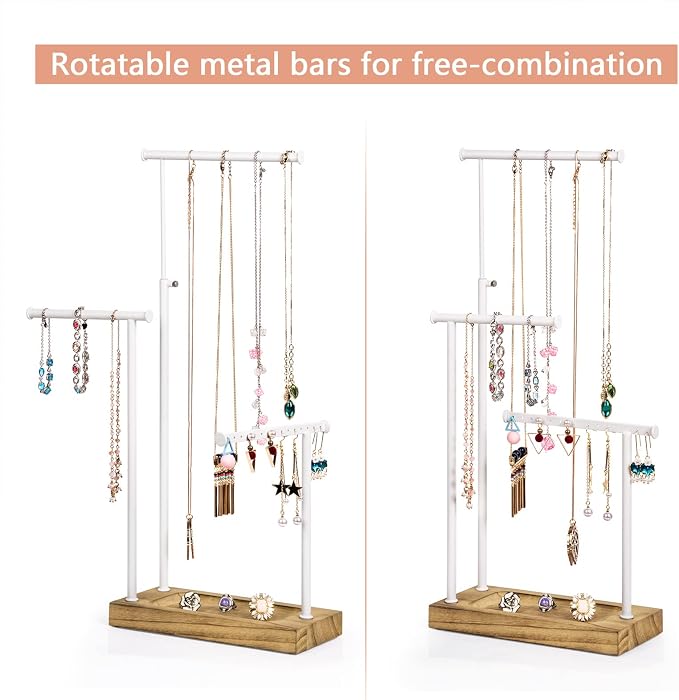 SRIWATANA Jewelry Organizer Display Extra Tall Necklace Holder 3 Tier Jewelry - Image 6