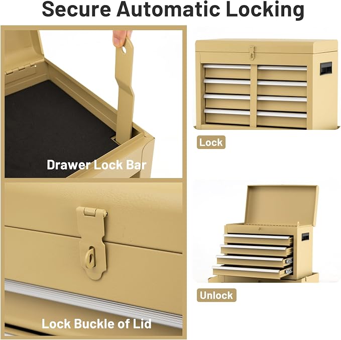 Goplus Tool Chest, 5 Drawers Rolling Tool Cabinet - Image 7