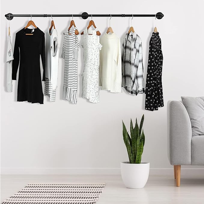 Oroonoko 2 Pack 72inch Industrial Pipe Clothes Garment Rack Ceiling Mount - Image 2