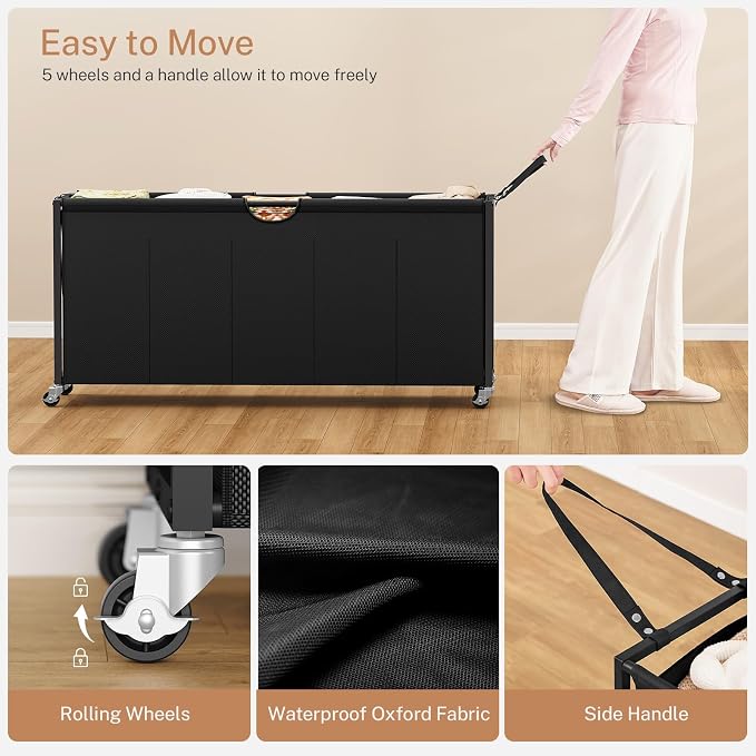 Laundry Sorter, Rolling Laundry Hamper - Image 4