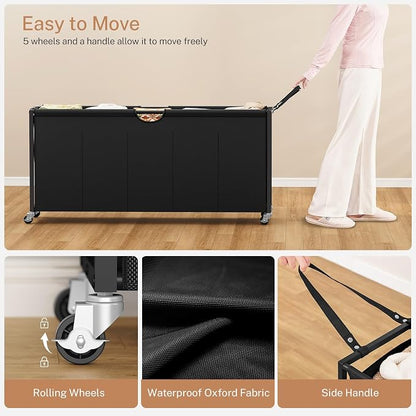 Laundry Sorter, Rolling Laundry Hamper - Image 4