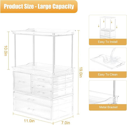 Acina Bathroom Countertop Organizers and Storage: 2-Tier 6-Drawer Makeup - Image 3
