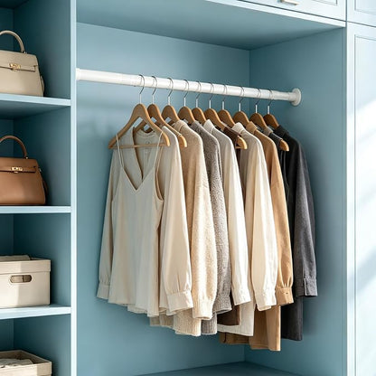 No Drilling Closet Rod, Adjustable White Closet Rod, 28-98 Inches Closet - Image 2
