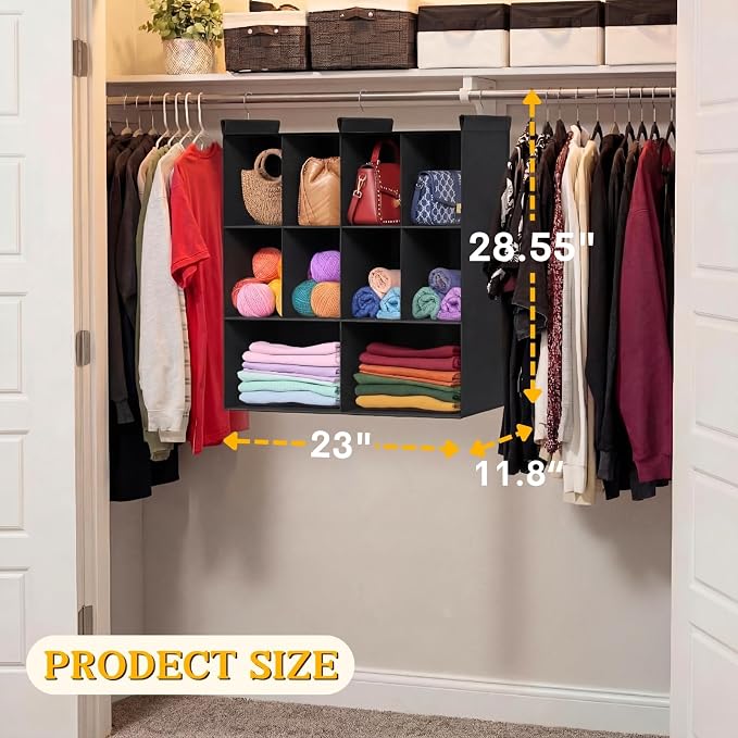 Ofiray-home 3 Tier Hanging Closet Organizer, 10 Compartments Sweater Organizer - Image 3