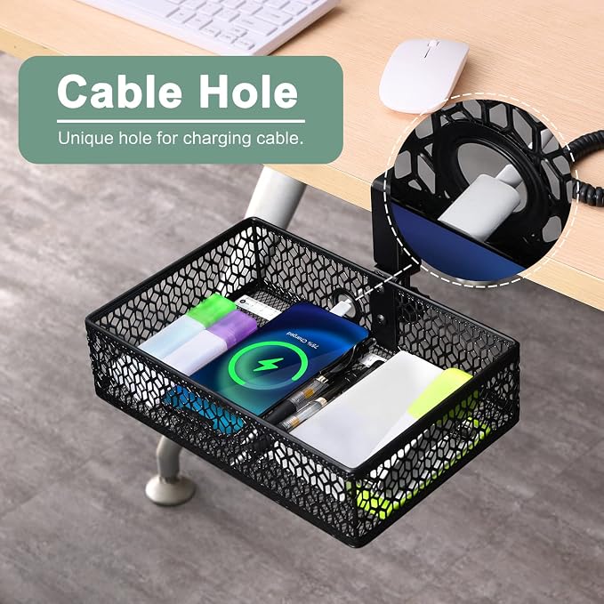 ROSYLINE Drawer Under Desk Storage Organizer, Clamp on Desk Drawer, Under Desk - Image 4