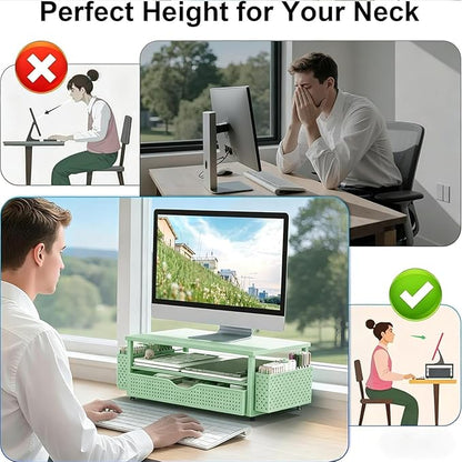Spacrea Desk Organizer and Accessories, Computer Monitor Stand Riser - Image 3