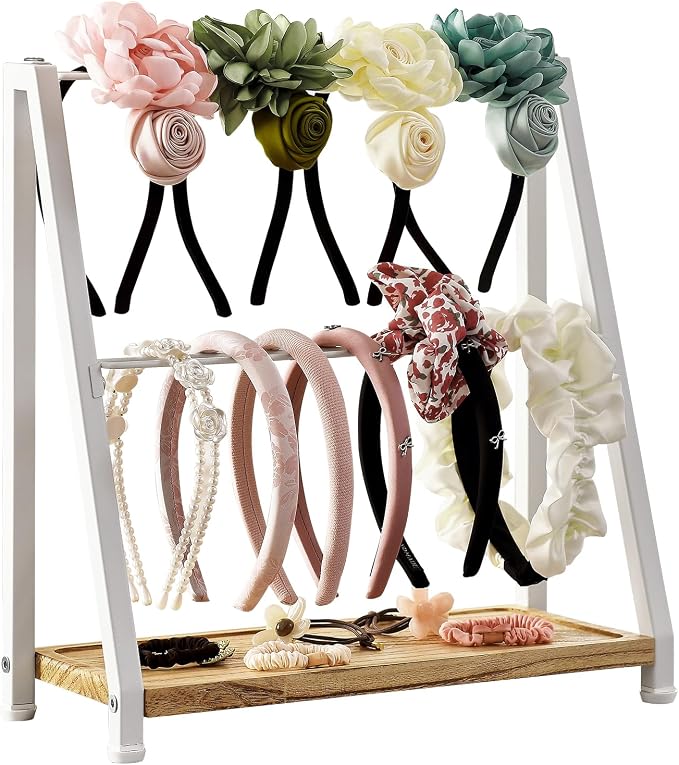 Headband Holder Organizer Metal 2-Tier Display Stand by DGWJSU