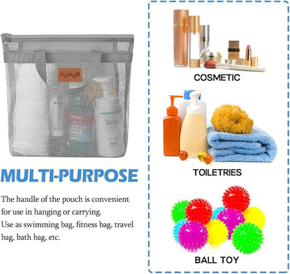Portable Mesh Shower Caddy Tote, Quick Dry Tote Bag Mesh Beach Bags - Image 6