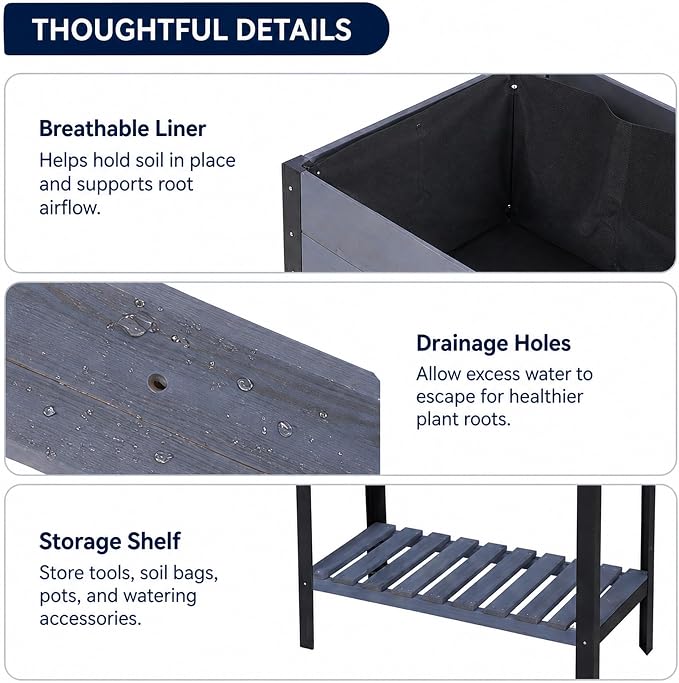Raised Garden Bed with Metal Legs - Image 4