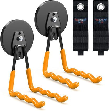 3-H Magnetic Wave Hooks Heavy Duty 2 Pack, Large Magnet Garage Hooks Heavy Duty by 3-H