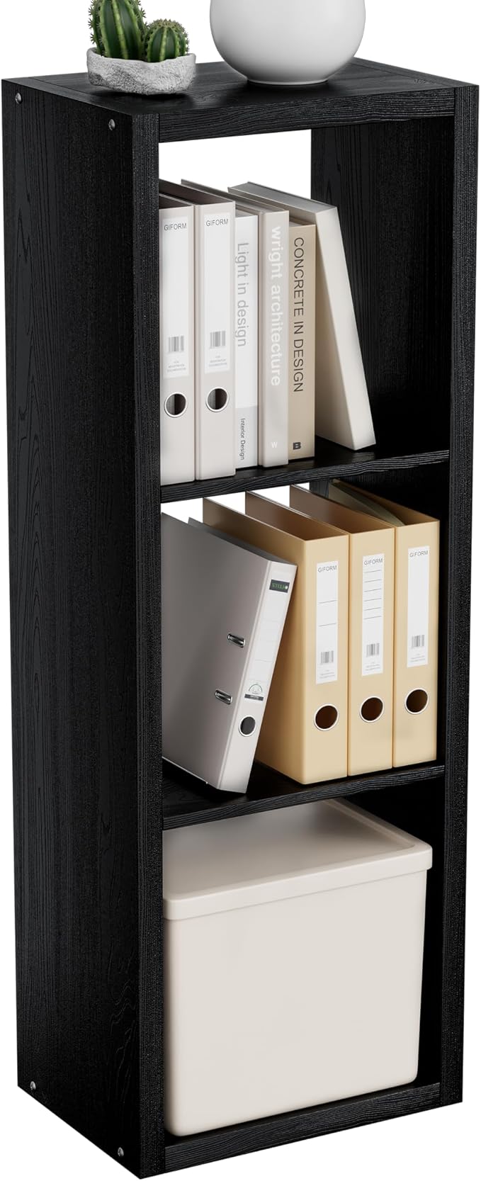 Cube Storage Organizer Bookcase, 3 Tier Decorative 11 inch Open Back Cubical by VDNEND