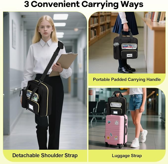 Covkev 3 Inch D-ring Zipper Binder Bag - Image 7