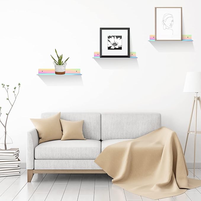 Blulu 8 Pcs Acrylic Floating Shelf - Image 2